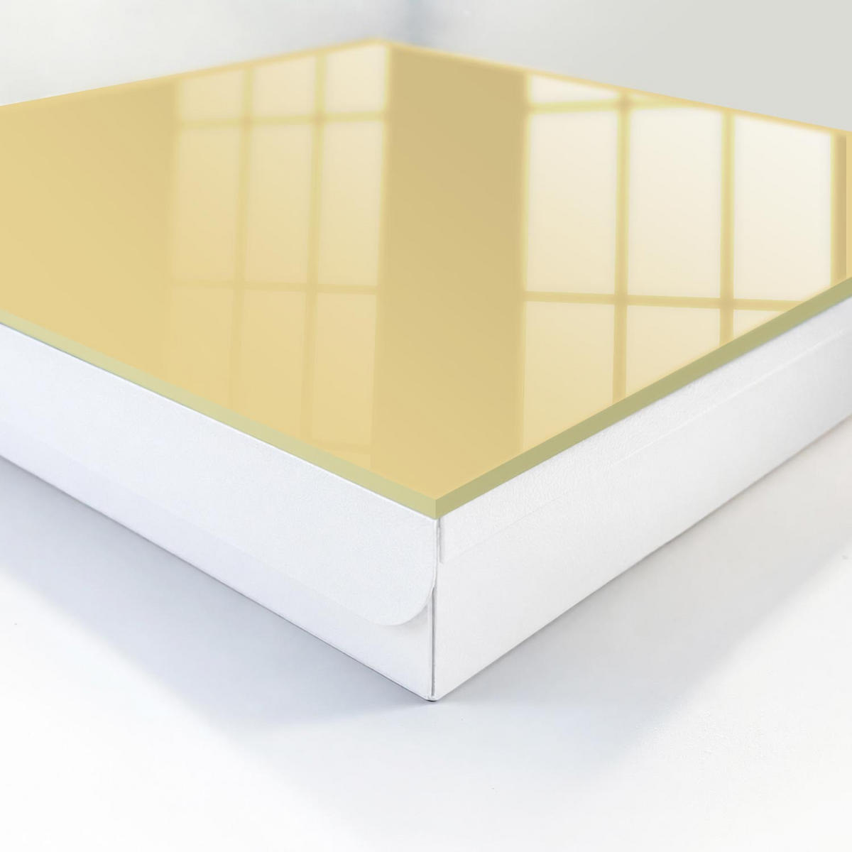 SCHLÜSSELBOX Weiß 30x30 cm – Türöffnung nach rechts - Beige-gelb - Beige, Metall (30/30/5cm) - TULUP