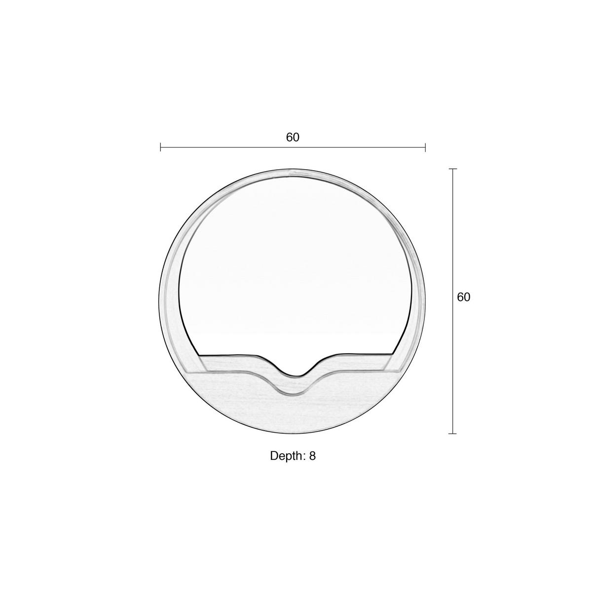 WANDSPIEGEL Round 40 cm - Braun, Holzwerkstoff (40/40/8cm) - Zuiver