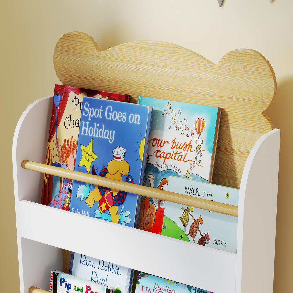 KINDERREGAL DE-17254 3 Ebenen, schmales Design Naturholz - Naturfarben, Holzwerkstoff (55/110/15cm) - ComfortXL