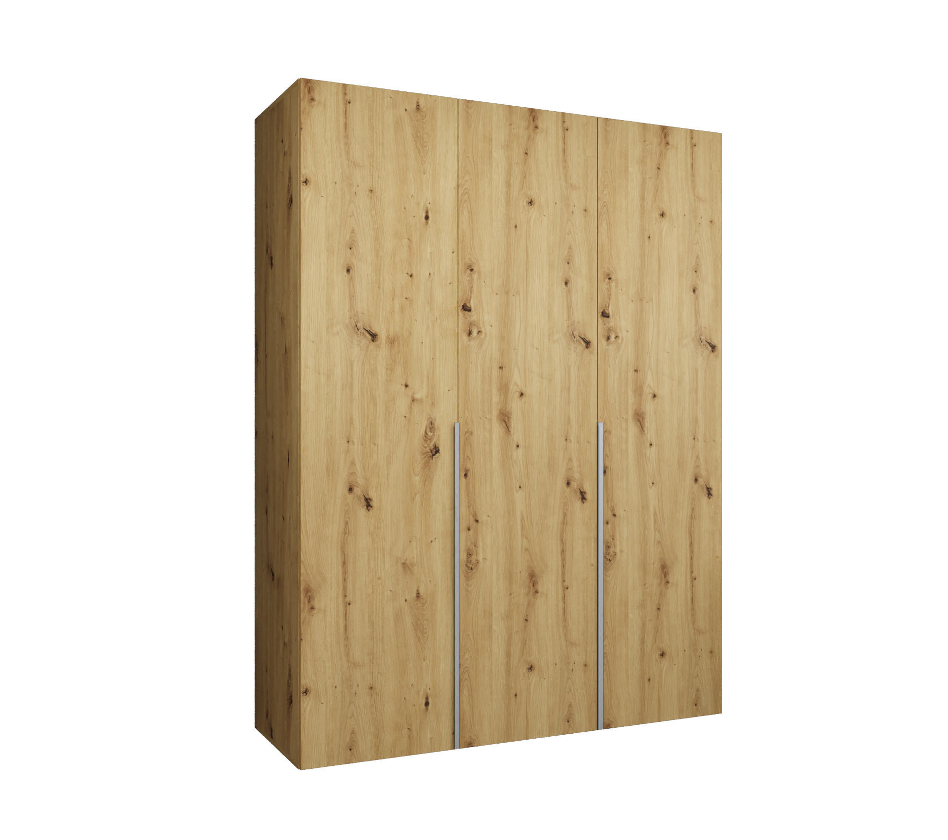 DREHTÜRENSCHRANK 202/150/52 3-türig - Kaschmir/Eiche Artisan, Holz (150/202/52cm) - Abiks Möbel