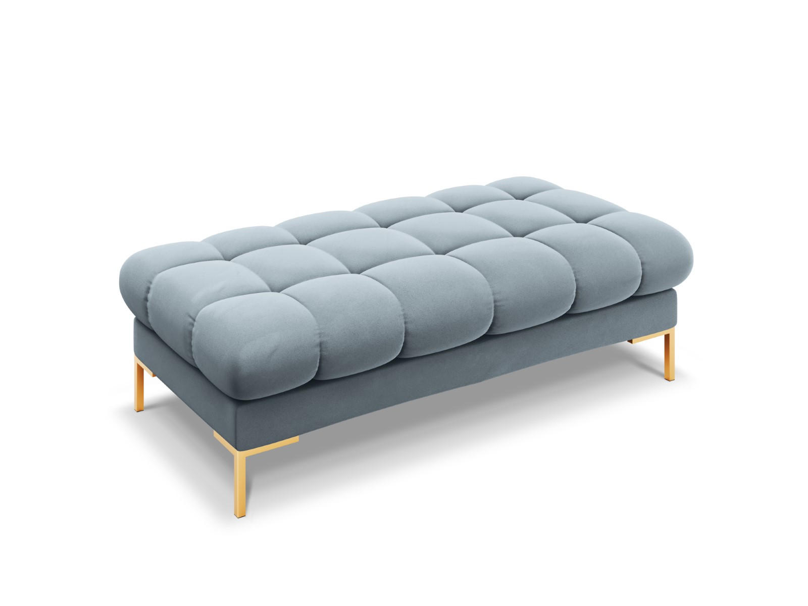 BANK Mamaia aus Samt hellblau 2 Sitzplätze - Hellblau, Textil (133/41/62cm) - Micadoni
