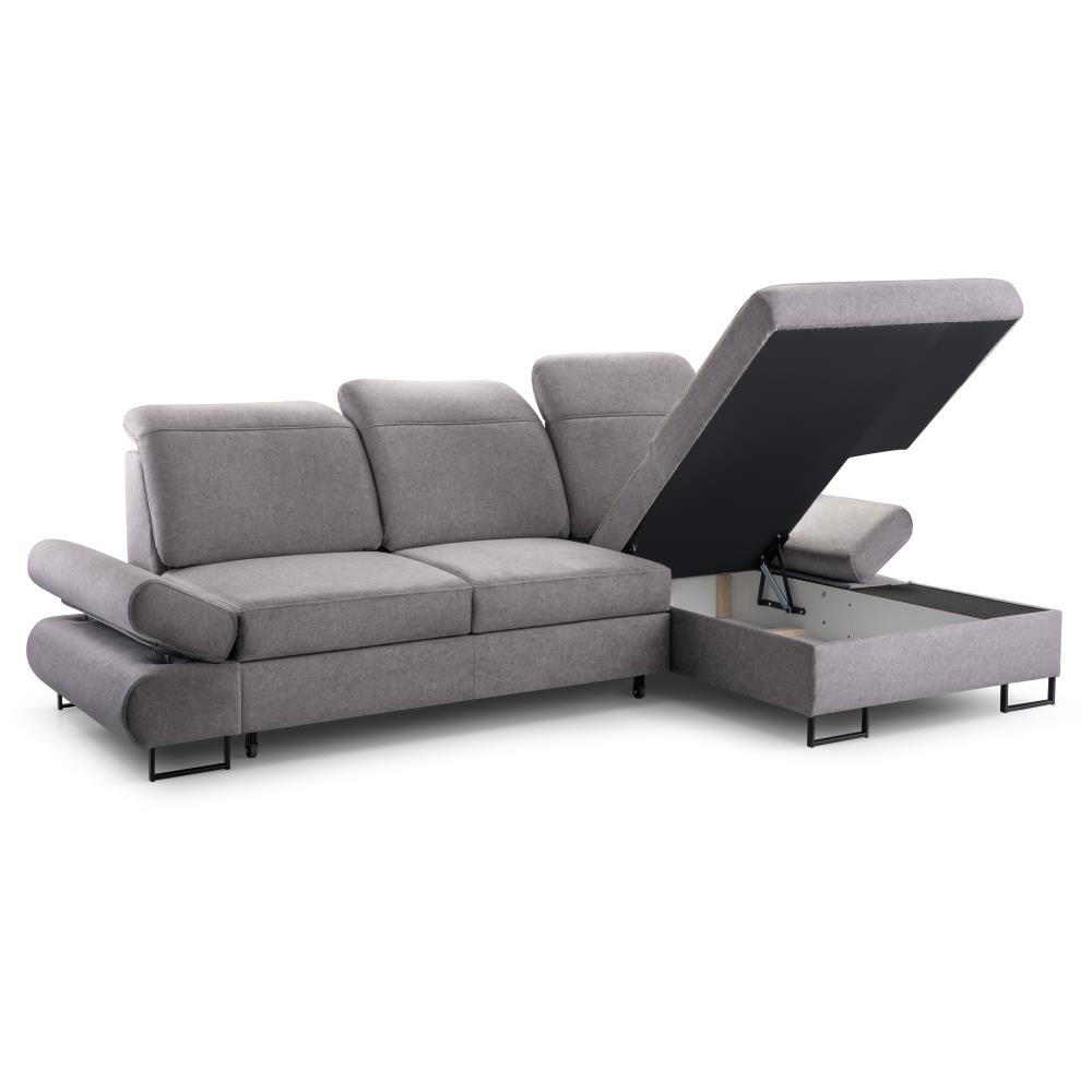 Thumbnail - Beautysofa Eckschlafsofa, Blau, Textil, L-Form,L-Form, 265x156 cm, Wohnzimmer, Sofas & Couches, Wohnlandschaften, Ecksof...