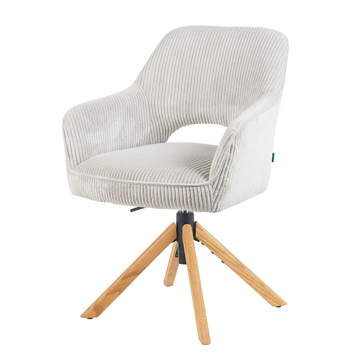 BÜROSTUHL Mika-Amia - Honigeiche/Hellgrau, Eichenholz/Holz (60/88/65cm) - DUBI Möbel
