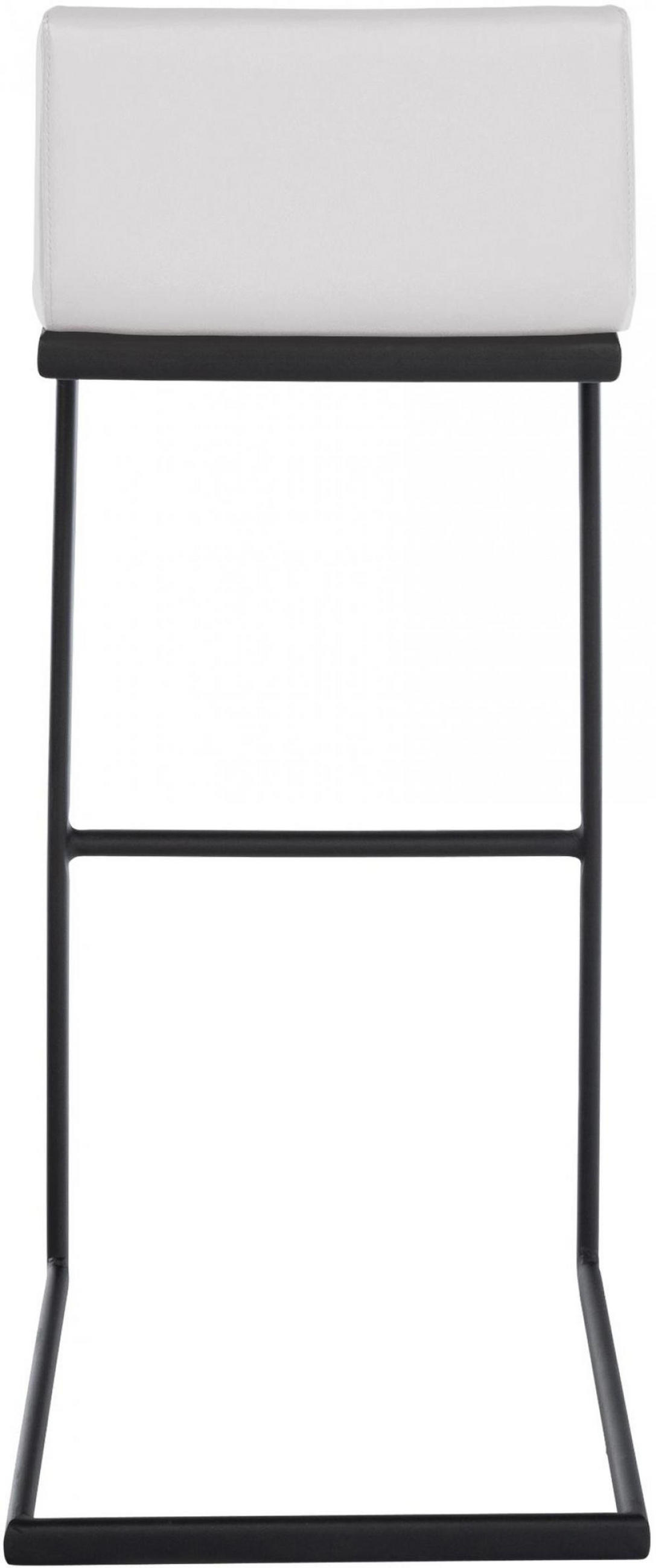 BARHOCKER Lederlook Weiß - Schwarz/Weiß, Textil/Metall (40/96/50cm) - CLP