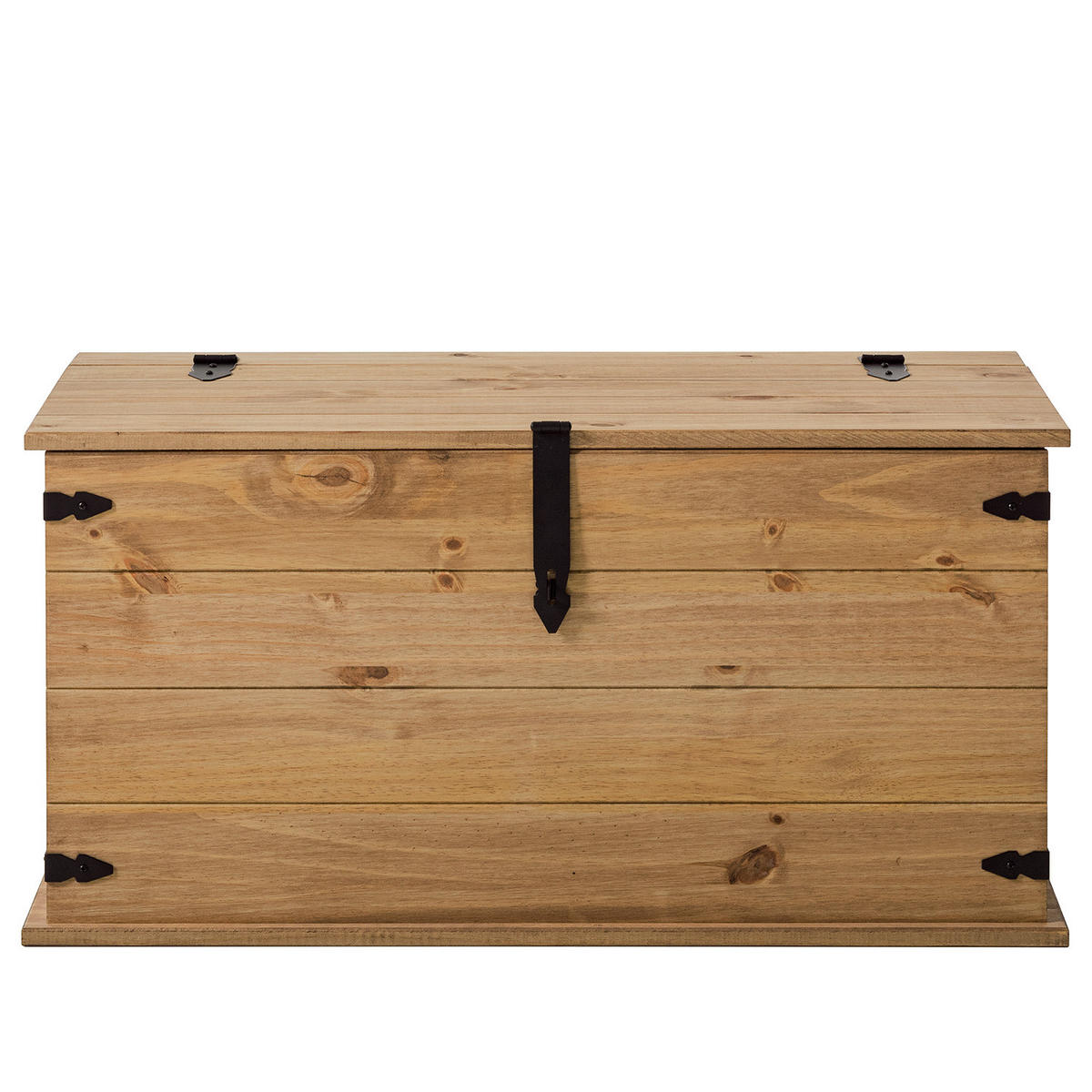 MASSIVHOLZTRUHE - Kiefer massiv - Kieferfarben, Holz (91/47/50cm) - home24