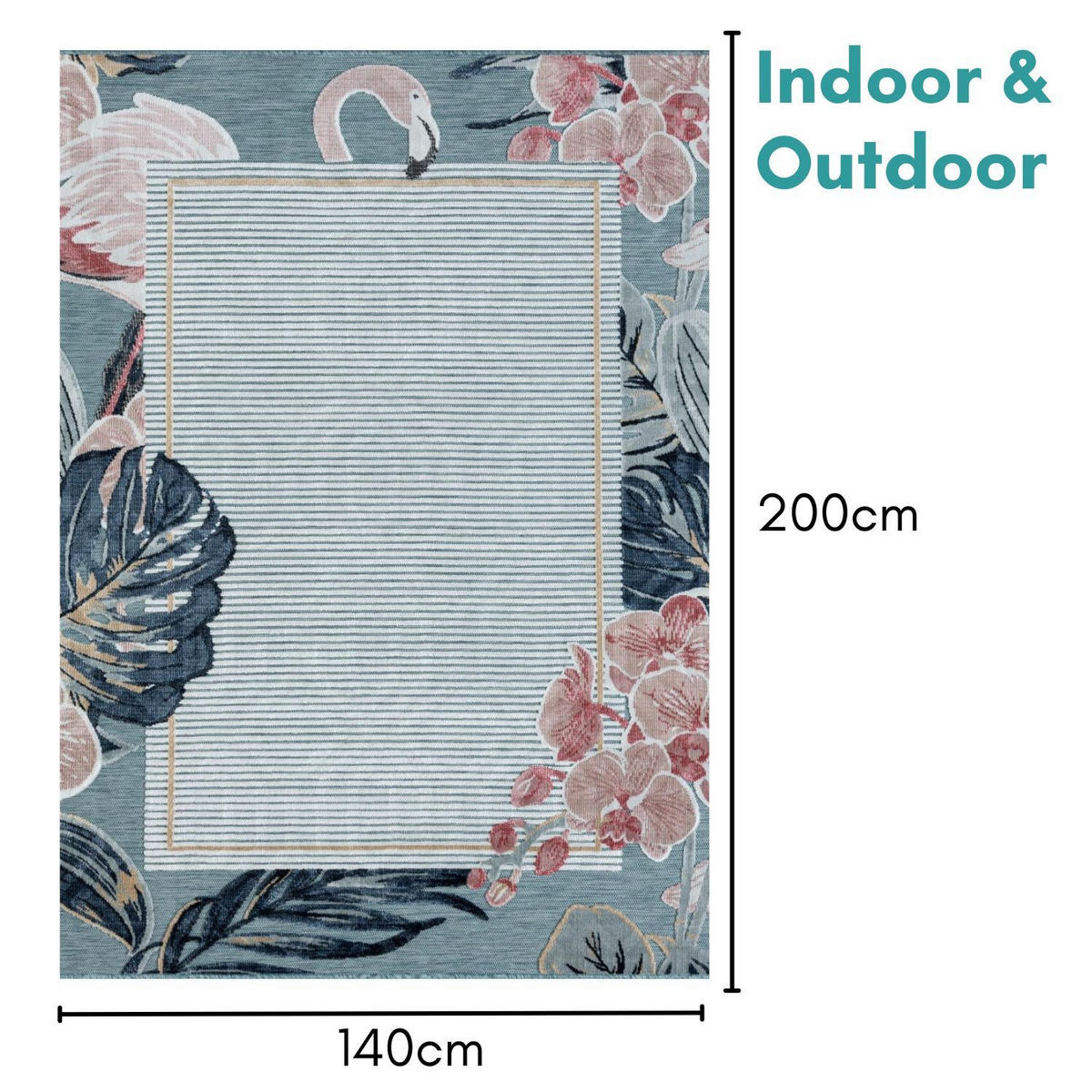 OUTDOORTEPPICH Kairos Türkis,Altrosa,Dunkelblau 140/200 cm - Türkis, Textil (140/200cm) - My-Rug