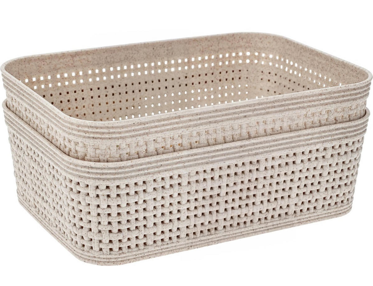 ORGANIZERBOX Basic Beige 19/13.5/8 cm Kunststoff - Beige, Kunststoff (19/13.5/8cm) - Mondex