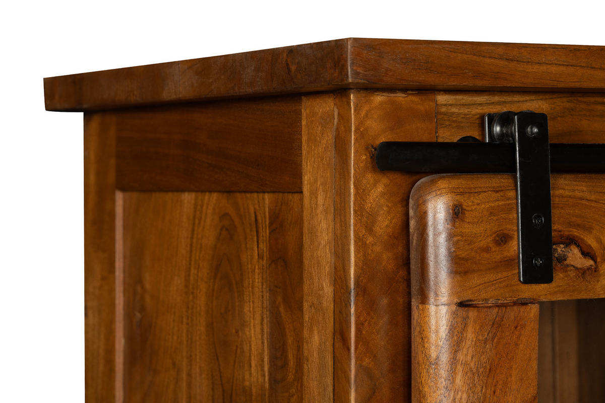 HIGHBOARD LIBRO - Braun/Naturfarben, Akazienholz/Holz (100/175/45cm) - SAM