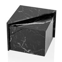 COUCHTISCH 2er Set Hochglanz Marmoroptik Verschachtelbar MONOBLOC, Schwarz 50x50x42 cm - Schwarz, Holzwerkstoff (50/50/42cm) - KADIMA DESIGN