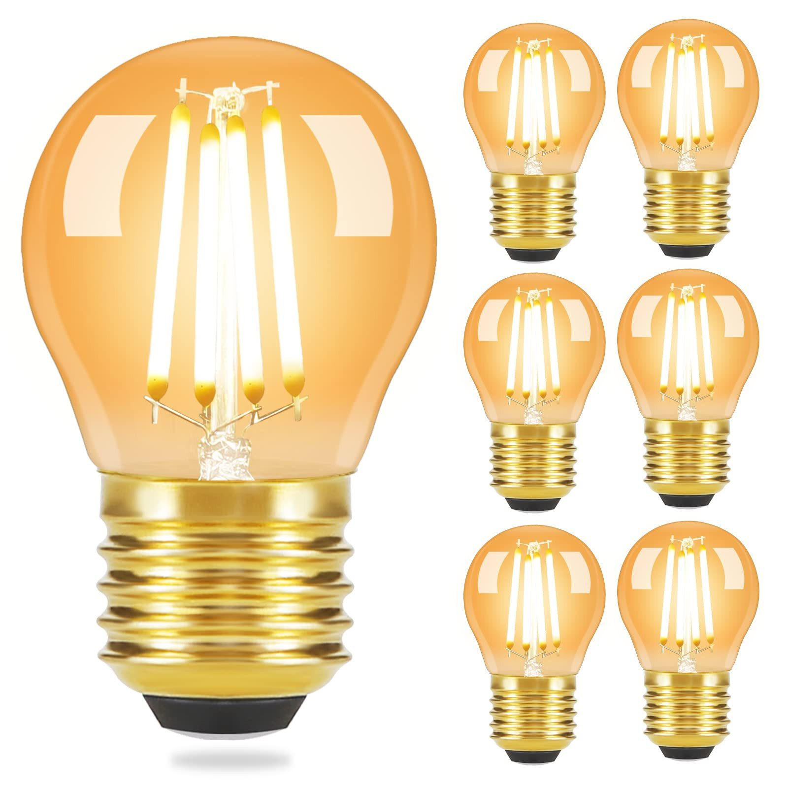 LED žárovky E27 4W (sada 6 ks) - průhledná, sklo (4.5/7.6cm) - Nettlife