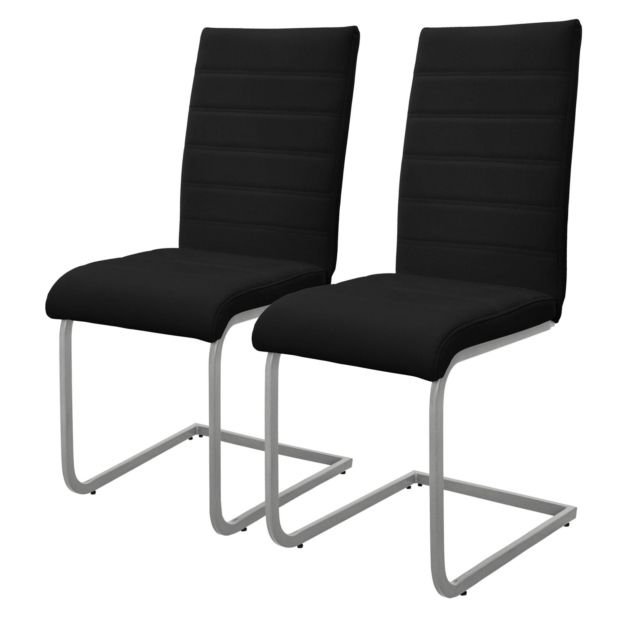 ML-DESIGN SADA 2 ks židlí na kloubových nohách, černá umělá kůže