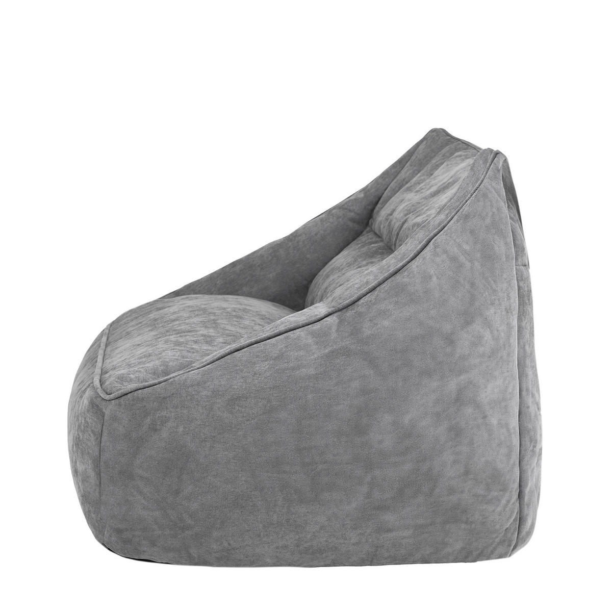 SITZSACK Sofa Chenille Cecilia - Grau, Kunststoff/Textil (160/70/93cm) - icon