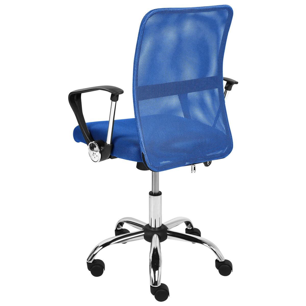 BÜROSTUHL Blau Best - Blau/Silberfarben, Textil (55/94/55cm) - Beliani