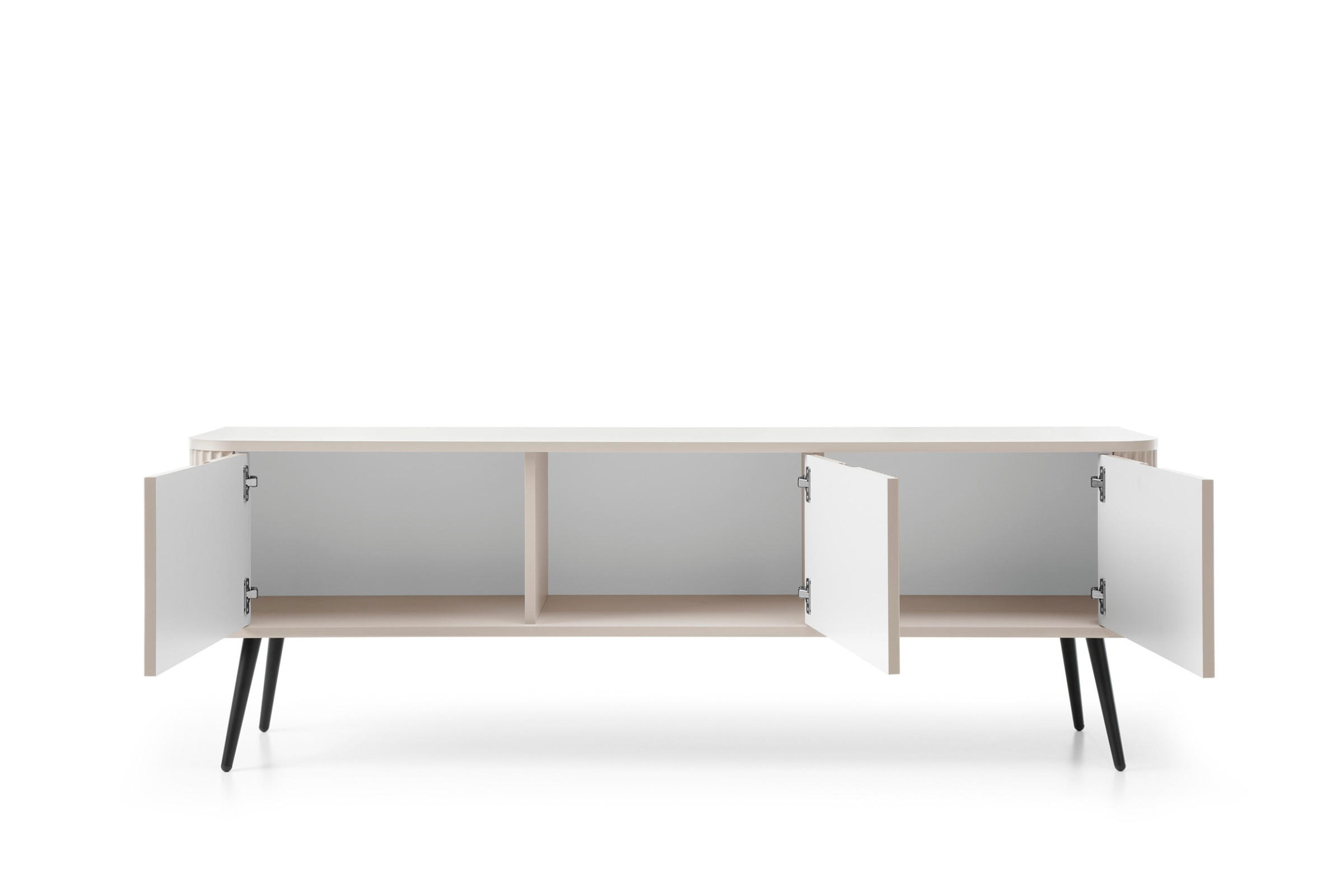 TV-LOWBOARD MODERNO 168/56/39 in Caschmir/Schwarz - Creme/Schwarz, Holzwerkstoff (168/56/39cm) - Deine Möbel 24