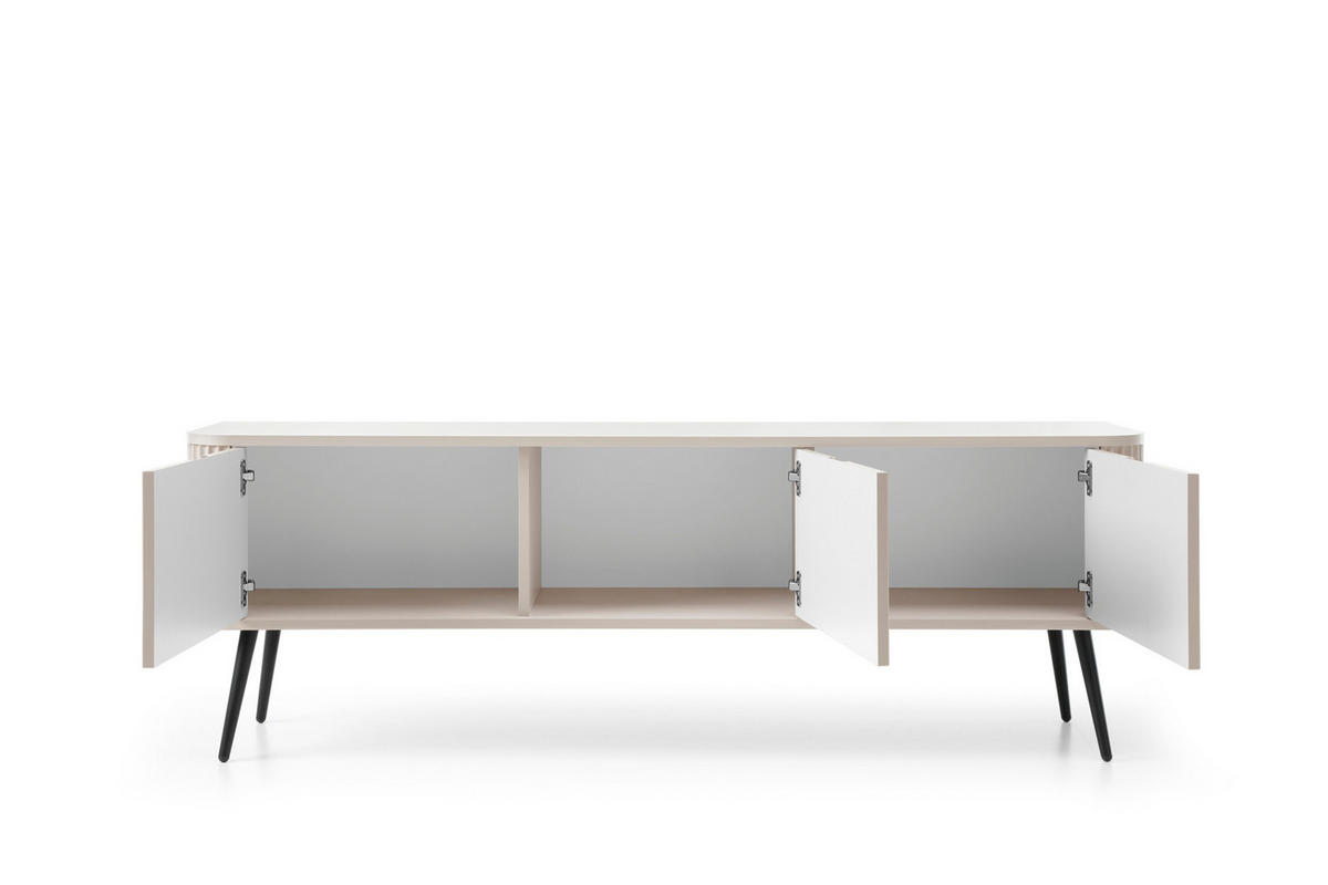 TV-LOWBOARD MODERNO 168/56/39 in Caschmir/Schwarz - Creme/Schwarz, Holzwerkstoff (168/56/39cm) - Deine Möbel 24
