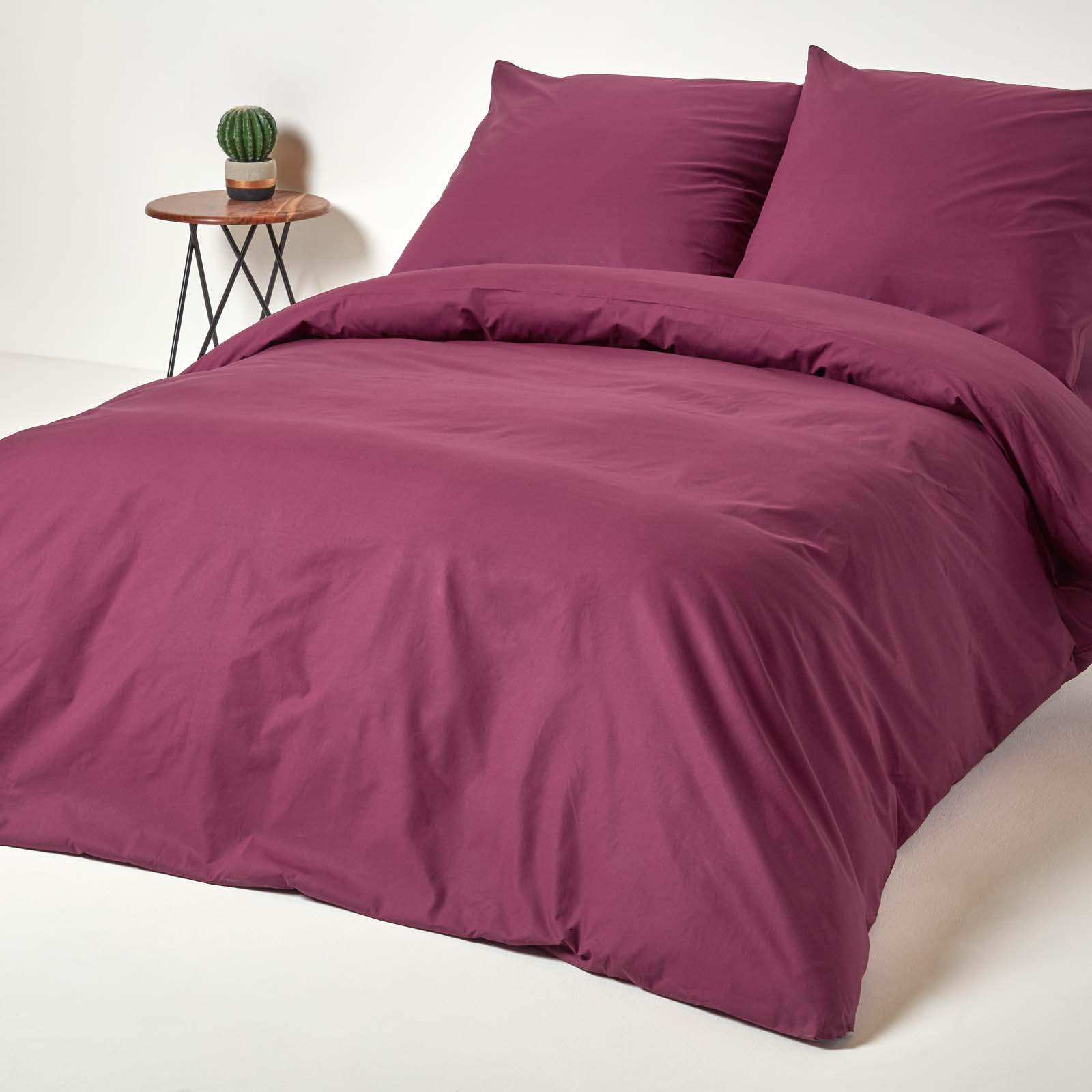 BETTWÄSCHE Perkal Fadendichte 200 - Beere, Textil (240/220cm) - Homescapes