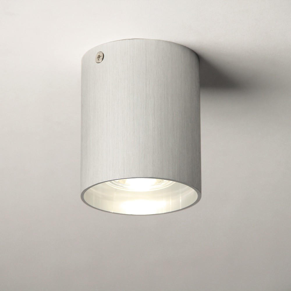 AUFBAULEUCHTE Madras Alu-Gebürstet Rund - Alufarben, Metall (8.0/10.0cm) - s.luce