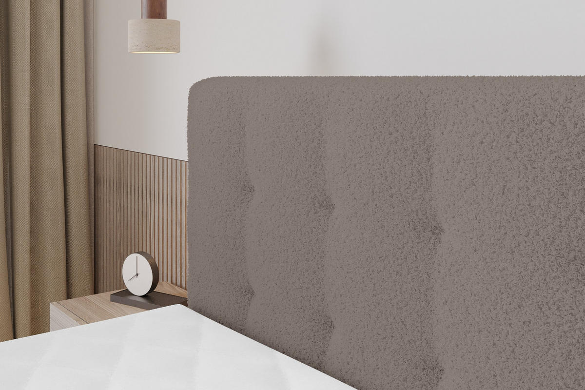 BOXSPRINGOVÁ POSTEL s matrací H3/H4 - IGAN-Z KING - 180x200 cm Hnědá - hnědá, kompozitní dřevo (183/200cm) - ALTDECOR