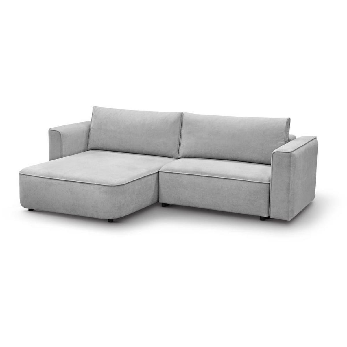 ECKSCHLAFSOFA Carlos hellgrau - Hellgrau/Schwarz, Kunststoff/Textil (265/170cm) - Beautysofa