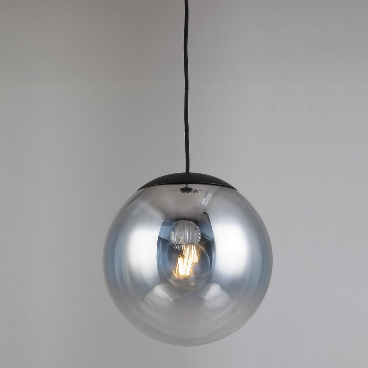 PENDELLEUCHTE Progress Rauch Ø 20cm - Anthrazit, Glas (20/20/20cm) - s.luce