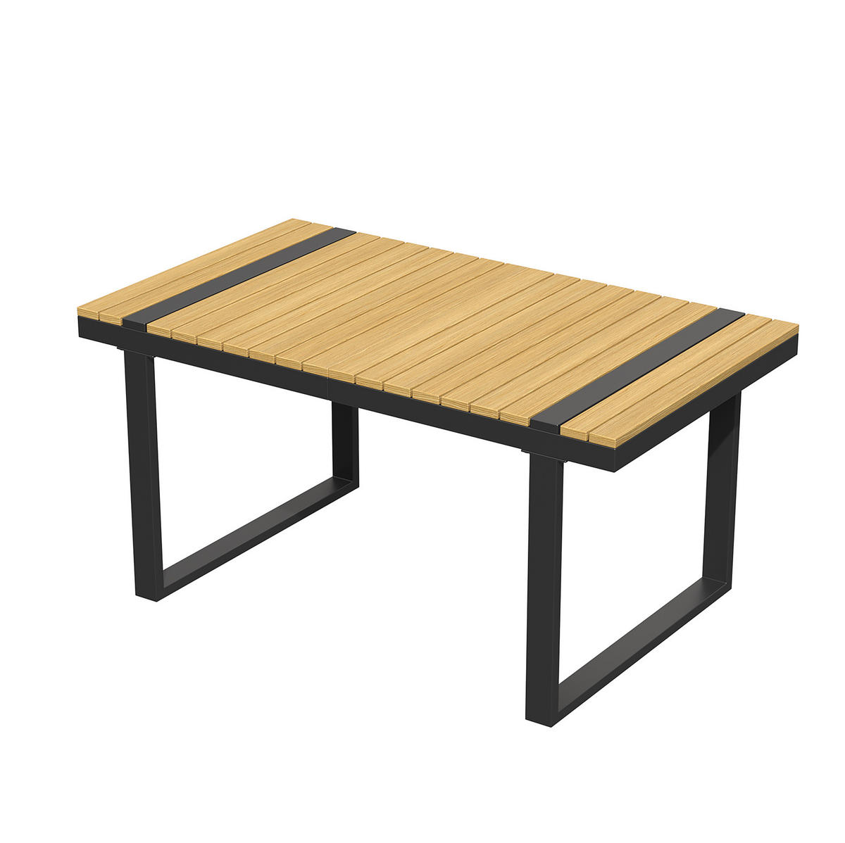 GARTEN-ESSGRUPPE mit verstellbarer Neigefunktion, 6-Sitzer Ecklounge im Industrial-Stil, Schwarz/Grau - Grau, Metall - Redom