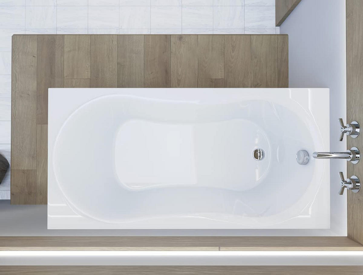 BADEWANNE Rechteck GRACJA 170/70 mit Träger Ablauf Füße - Weiß, Kunststoff (70/56/170cm) - bad land