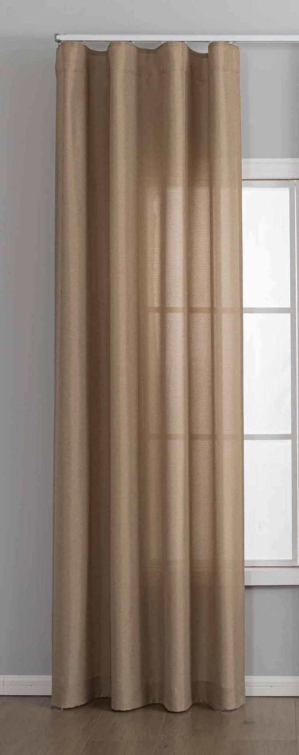 GARDINE Wellenvorhang Wien 245x145 cm Taupe - Taupe, Textil (145/245cm) - Gardinenbox