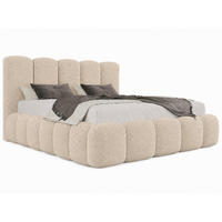 POLSTERBETT TEDDY 180x200 cm in Creme mit Metalllattenrost, Bettkasten, gepolstertes Kopfteil Bouclé-Stoff - Ecru, Holz/Textil (180/200cm) - EMLAR Home