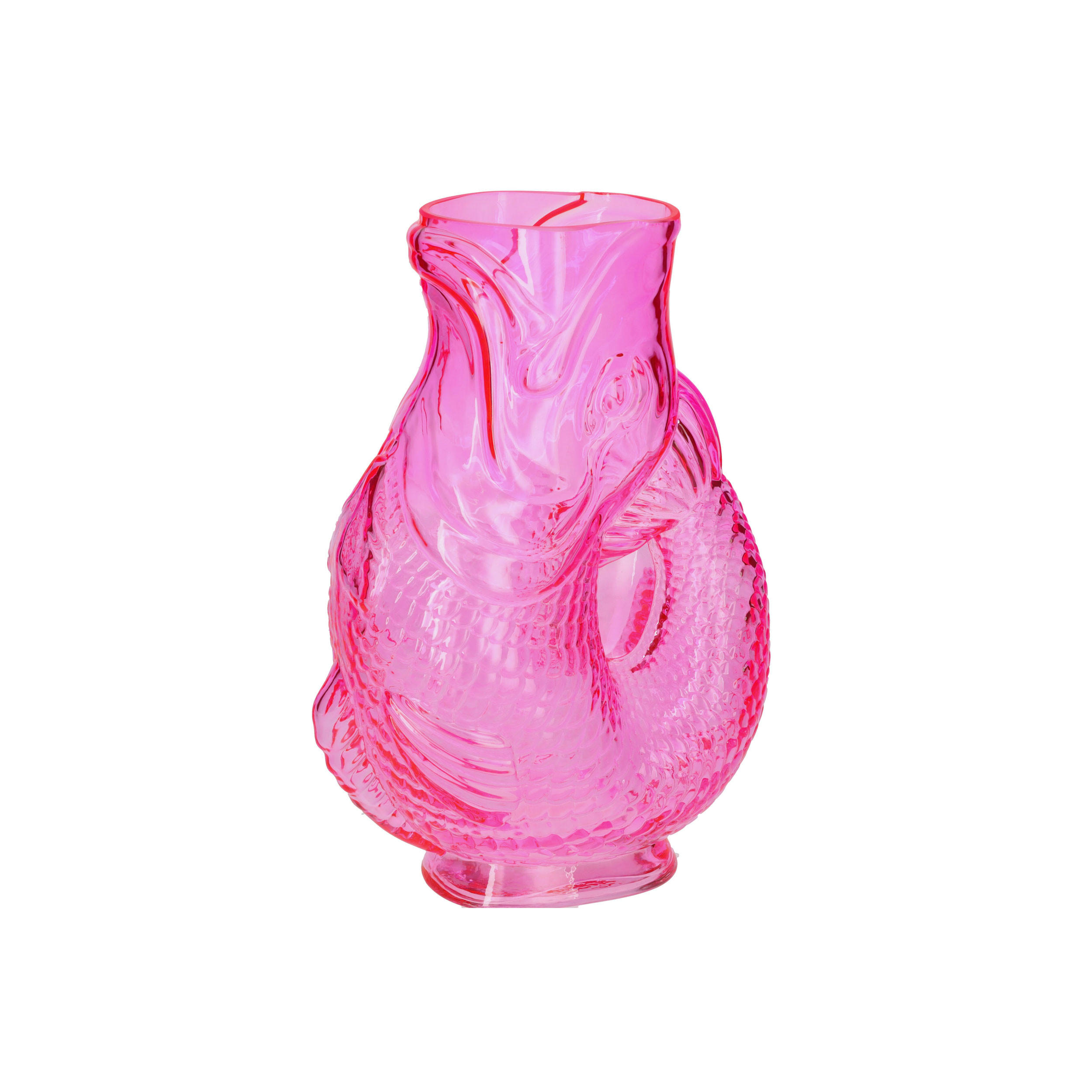 VASE Jacquard M, Fisch-Form, Glas, Pink, H 30 cm - Rosa, Glas (30cm) - Gift Company