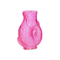 VASE Jacquard M, Fisch-Form, Glas, Pink, H 30 cm - Rosa, Glas (30cm) - Gift Company
