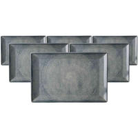 SERVIERPLATTEN Grana blau-grau 34 x 23 cm 6er Set - Blaugrau, Keramik (23/3/34cm) - Ritzenhoff Breker