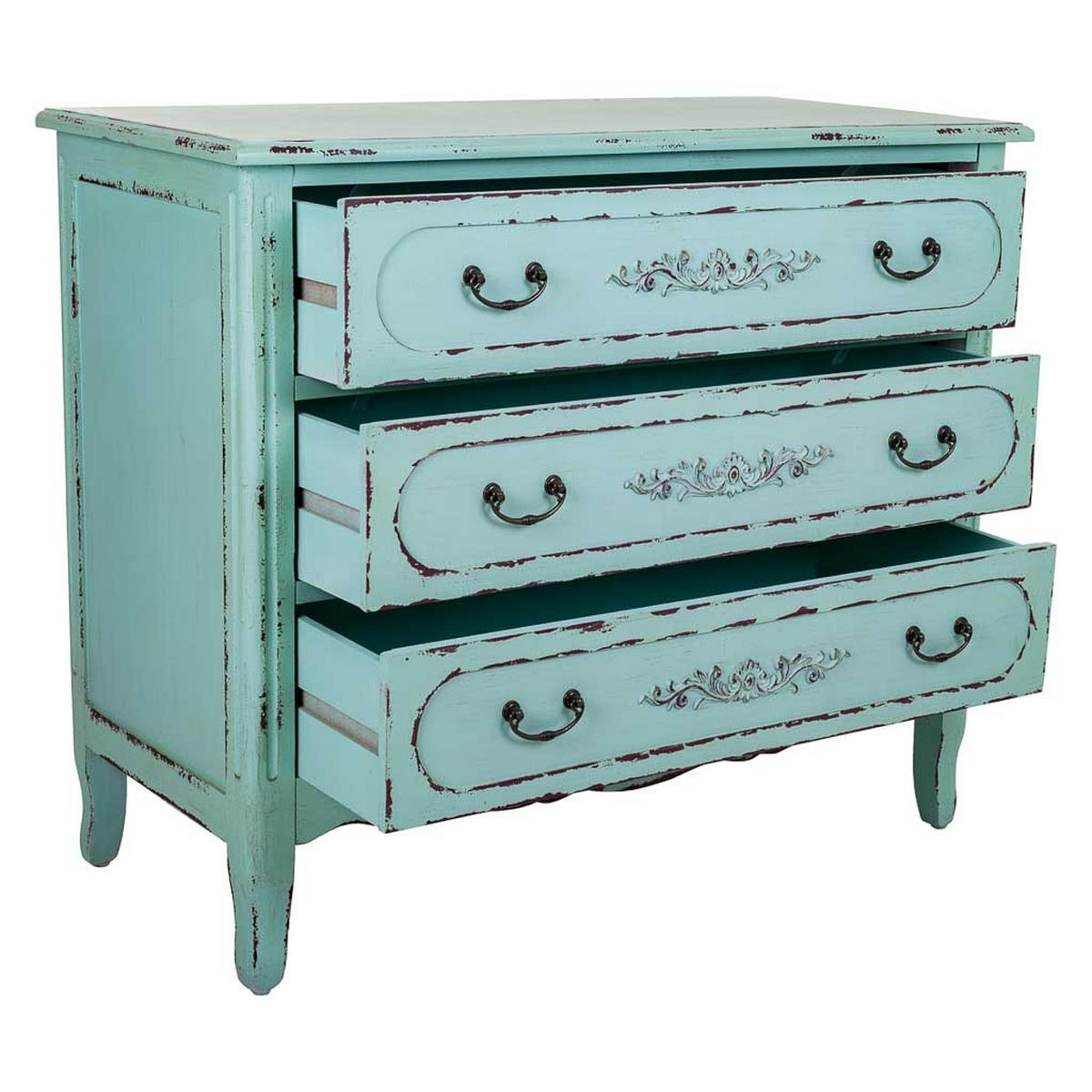 KOMMODE aus Holz, 90x42x76cm - Blau, Holz (90/76/42cm) - Wanderlust