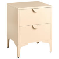 NACHTTISCH mit 2 Schubladen Metall Beige Ardura - Beige, Metall (45/60/40cm) - Beliani