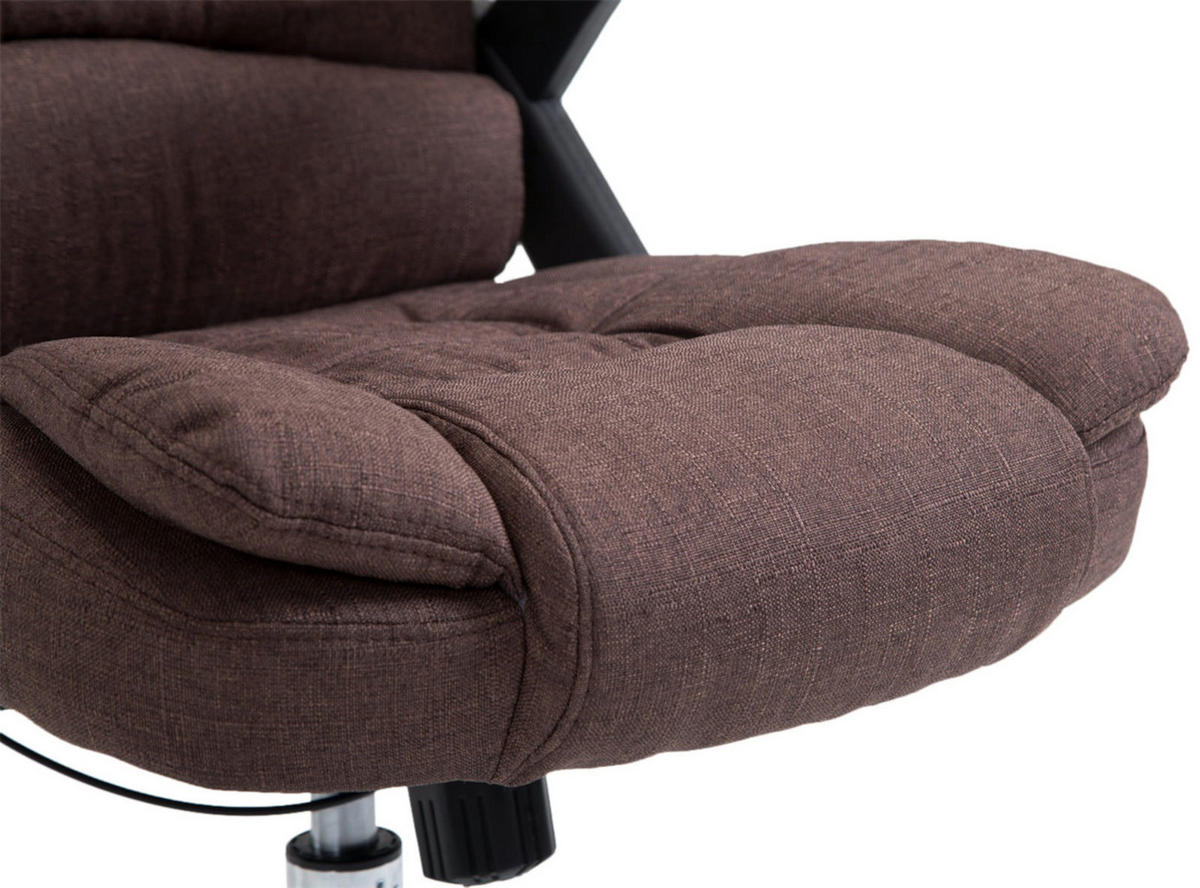 CHEFSESSEL Stoff braun - Chromfarben/Braun, Textil/Metall (69.5/113/78cm) - CLP