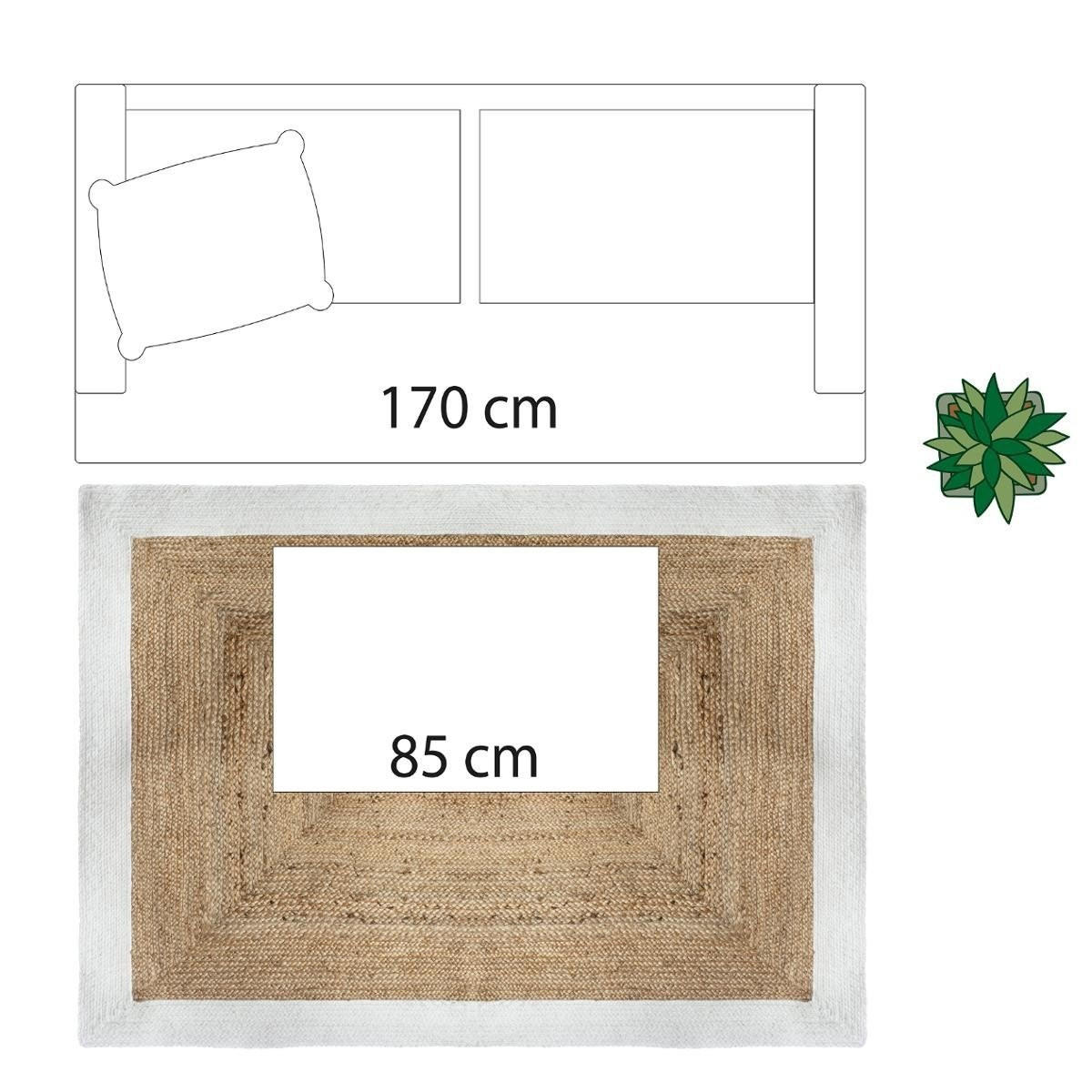 JUTETEPPICH 120/170 cm - Weiß, Naturmaterialien (120/170cm) - Atmosphera Createur d´interieur
