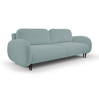 SOFA SOFT RunAgin Mit Schlaffunktion Und Bettkasten, PUR-Schaum, Schwarze Kunststofffüße, lose Rückenkissen, freistehend, 232x109x95 cm Turquoise - Türkis, Holz/Textil (232/95/109cm) - DomoHome