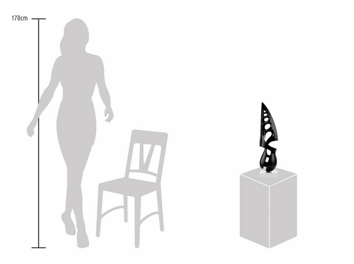 SKULPTUR Schwarz 15/56 cm - Schwarz, Stein (2.75/56/15cm) - KUNSTLOFT
