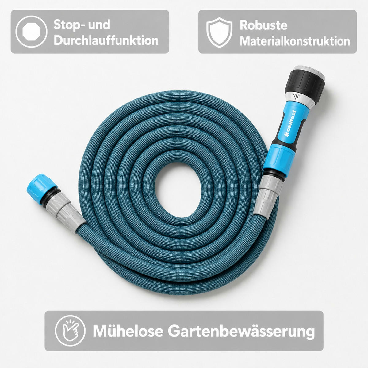 GARTENSCHLAUCH - Dunkelblau, Kunststoff (35cm) - BONI-SHOP