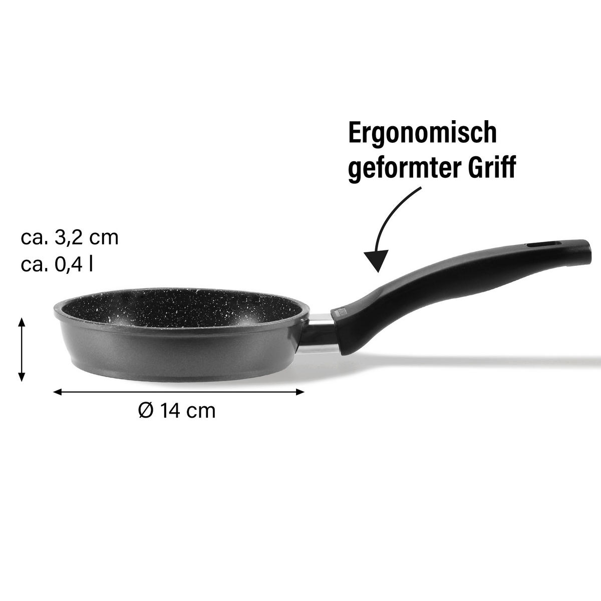 BRATPFANNE - Schwarz, Metall (14cm) - Stoneline