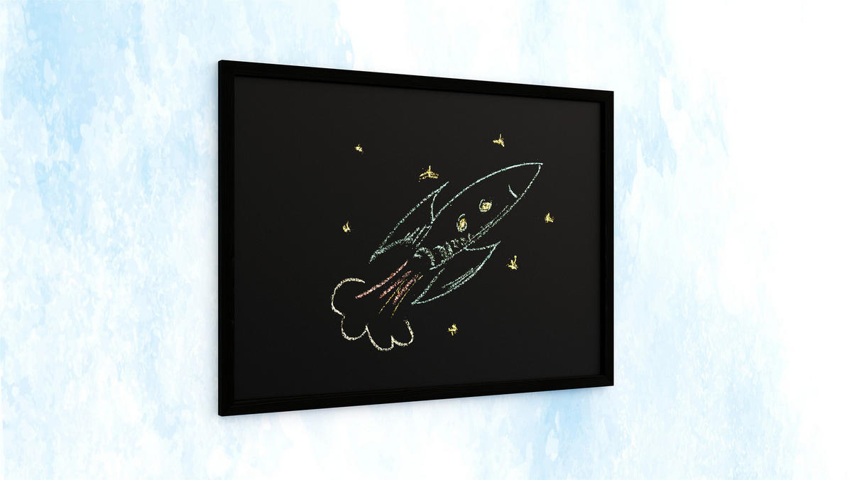 SCHWARZE Kreidetafel 70x50 cm mit Schwarz ECO-Holzrahmen - Schwarz, Holz (70/50/2cm) - ALLboards