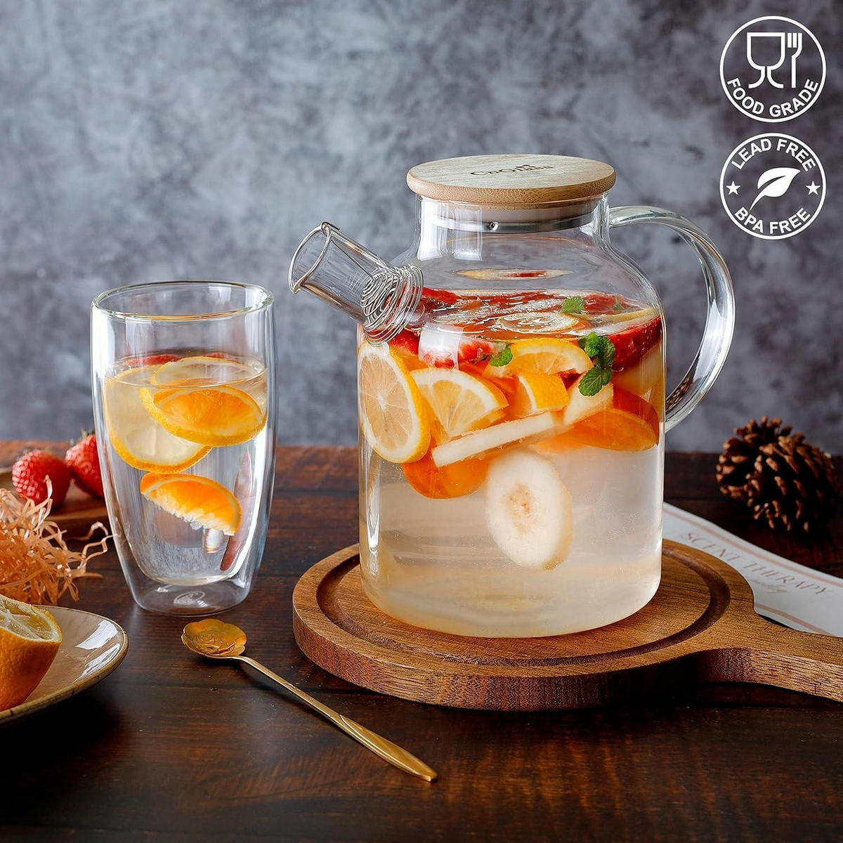 TEEKANNE Glas mit Siebeinsatz 1,5 Liter herdplattensicher - Transparent, Glas (19/14.9cm)