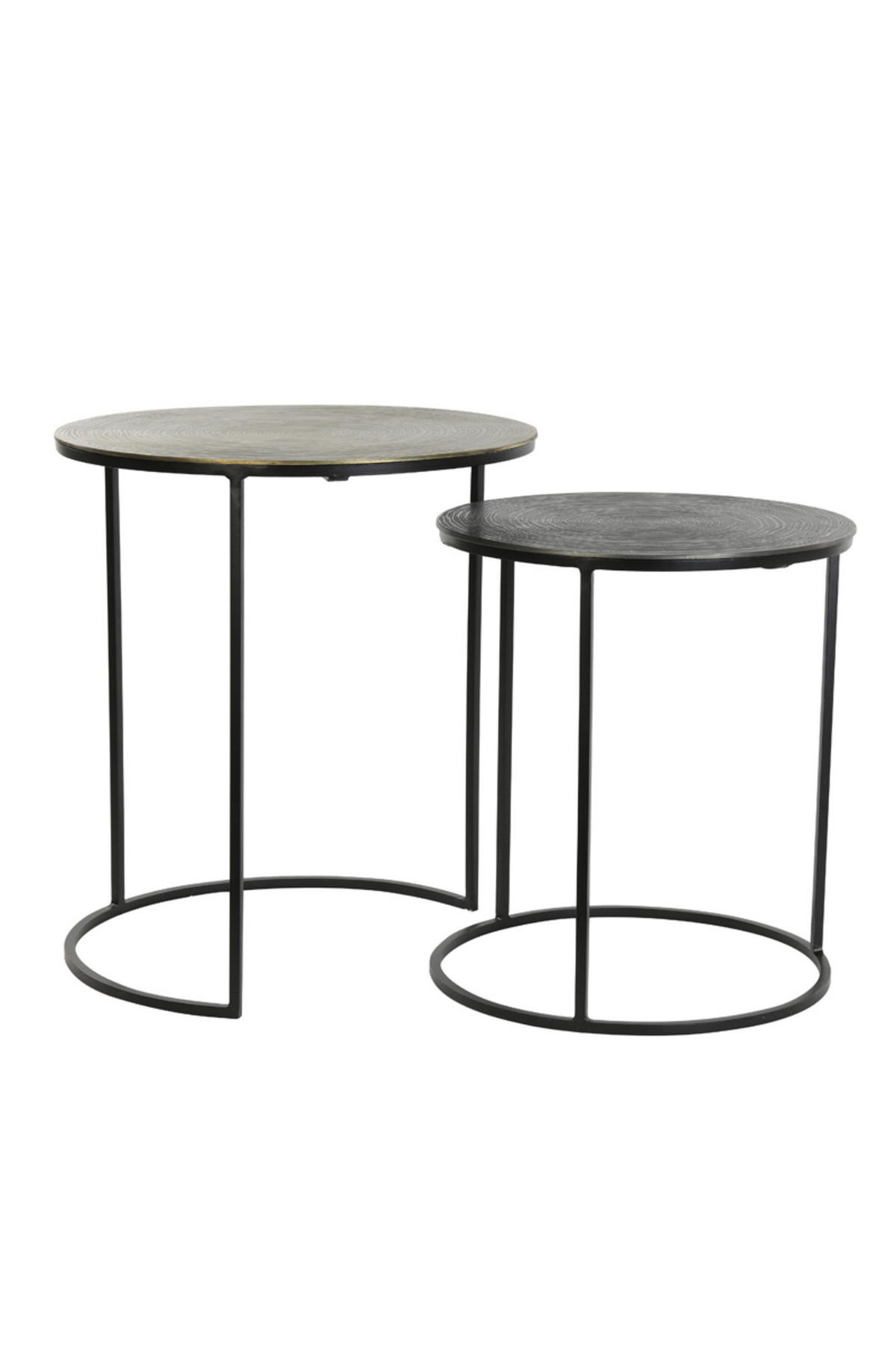BEISTELLTISCH Primo Bronze Ø49/52 cm 2er-Set - Bronzefarben, Metall (49/49/52cm) - Light & Living