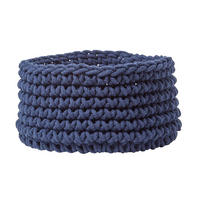 AUFBEWAHRUNGSKORB Baumwolle 37/21 cm - Dunkelblau, Textil (37/37/21cm) - Homescapes