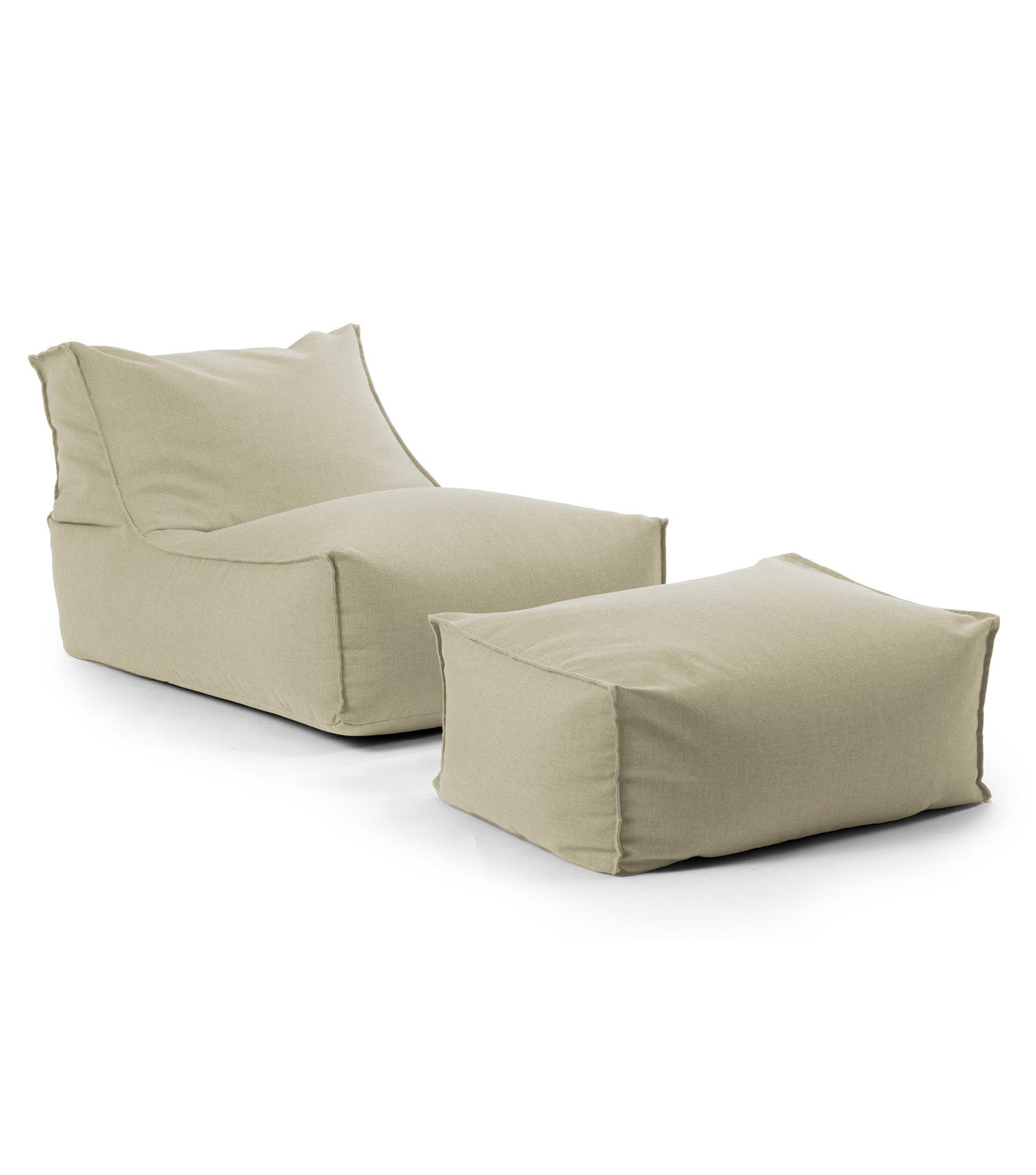 SITZSACK und Hocker Der Sundowner - Beige, Textil (65/65/100cm) - Mokebo