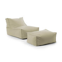 SITZSACK und Hocker Der Sundowner - Beige, Textil (65/65/100cm) - Mokebo