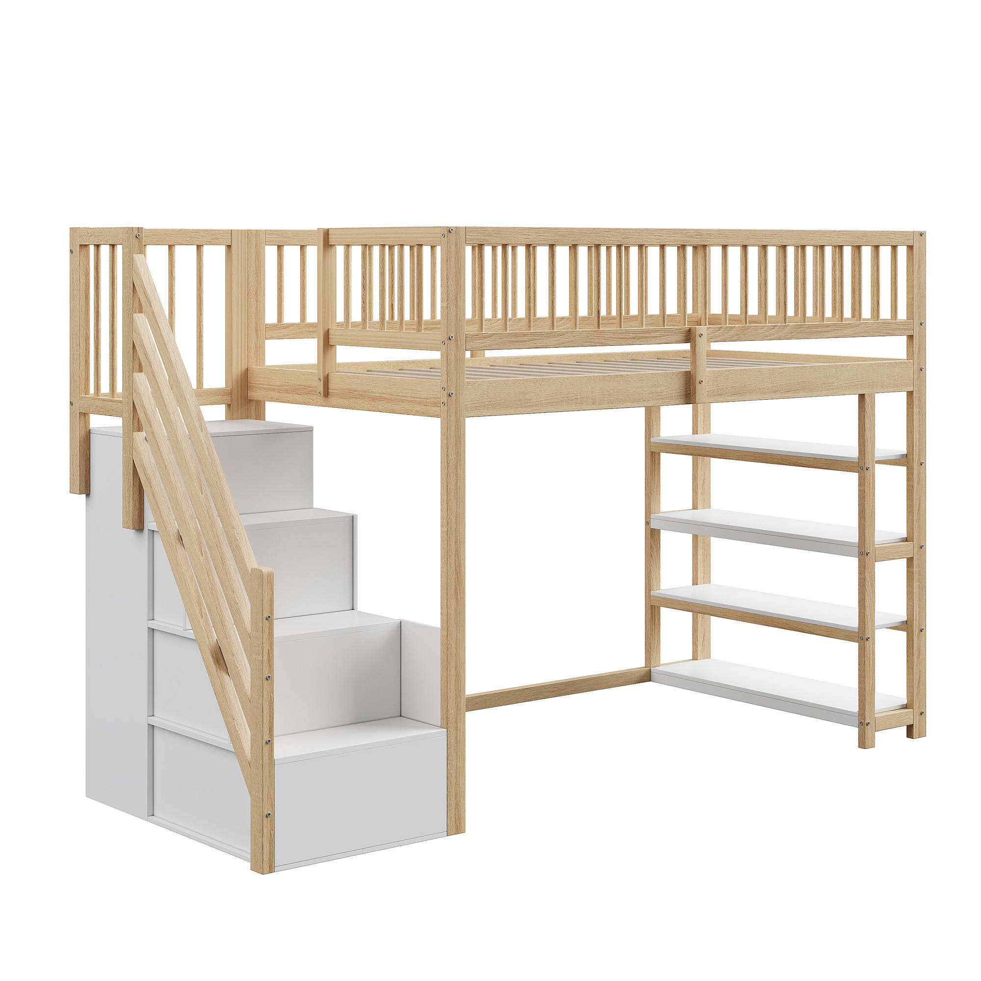 HOCHBETT 90x200 cm Schrank Regal Holz - Naturfarben, Holz (90/200cm) - LEBENLANG