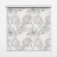 VNÚTORNÁ roleta - okenná roleta - roleta - 80x140 cm - Nakreslené ruže - sivá, plast (80/140/0.5cm) - TULUP