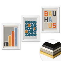 WANDBILDER 3er-Set - 20x30 cm Weißer Rahmen - Geometrische Muster im Bauhaus-Stil - Weiß, Kunststoff (20/30cm) - ArtPrintCave