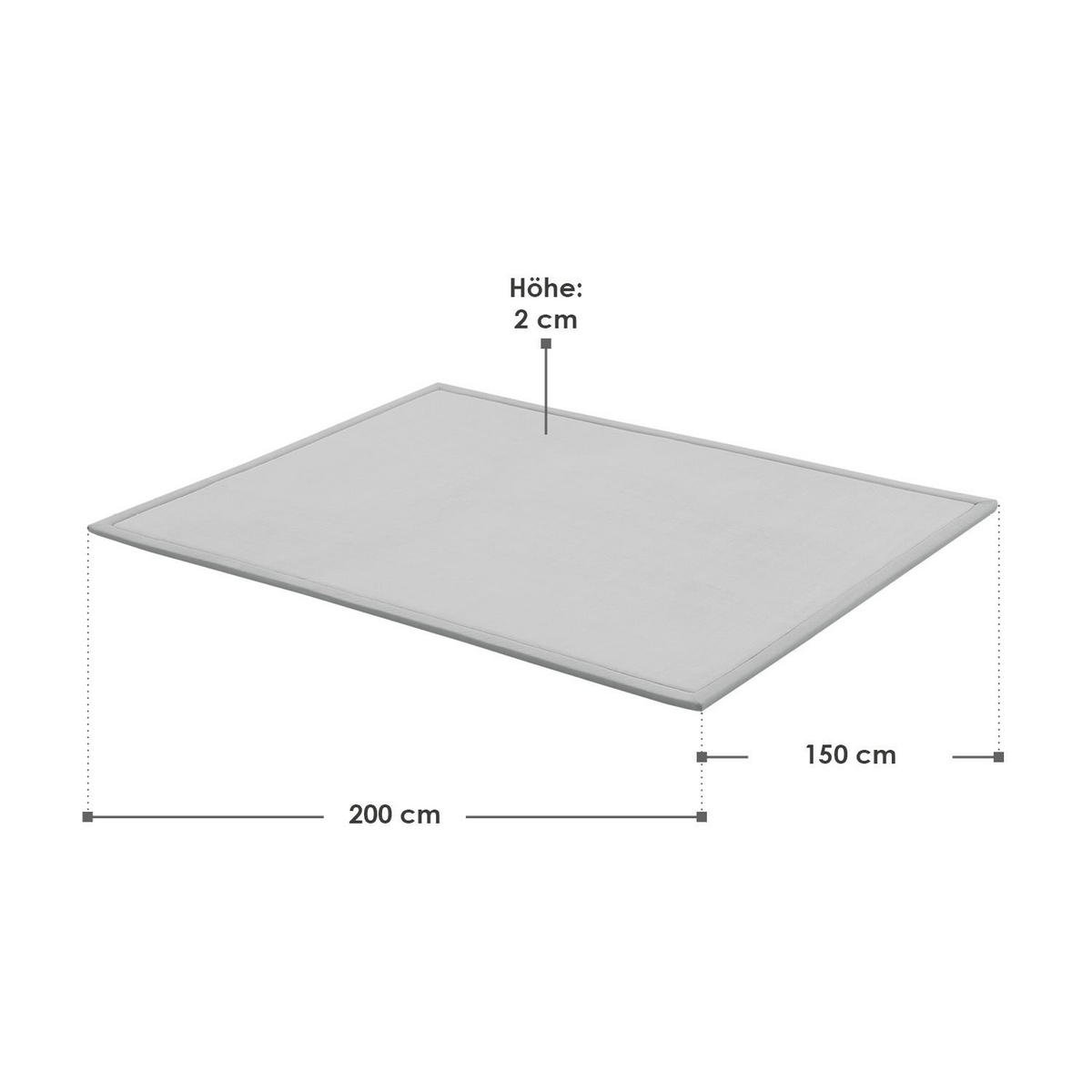 SPIELMATTE Maila grau 200 x 150 cm - Grau, Textil (150/2/200cm) - Juskys