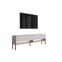 TV-LOWBOARD 170 cm Kaschmir, gerade schwarze Beine, weiße LED, 170 × 32 × 52 cm - Beige, Holzwerkstoff (170/52/32cm) - 3XE LIVING